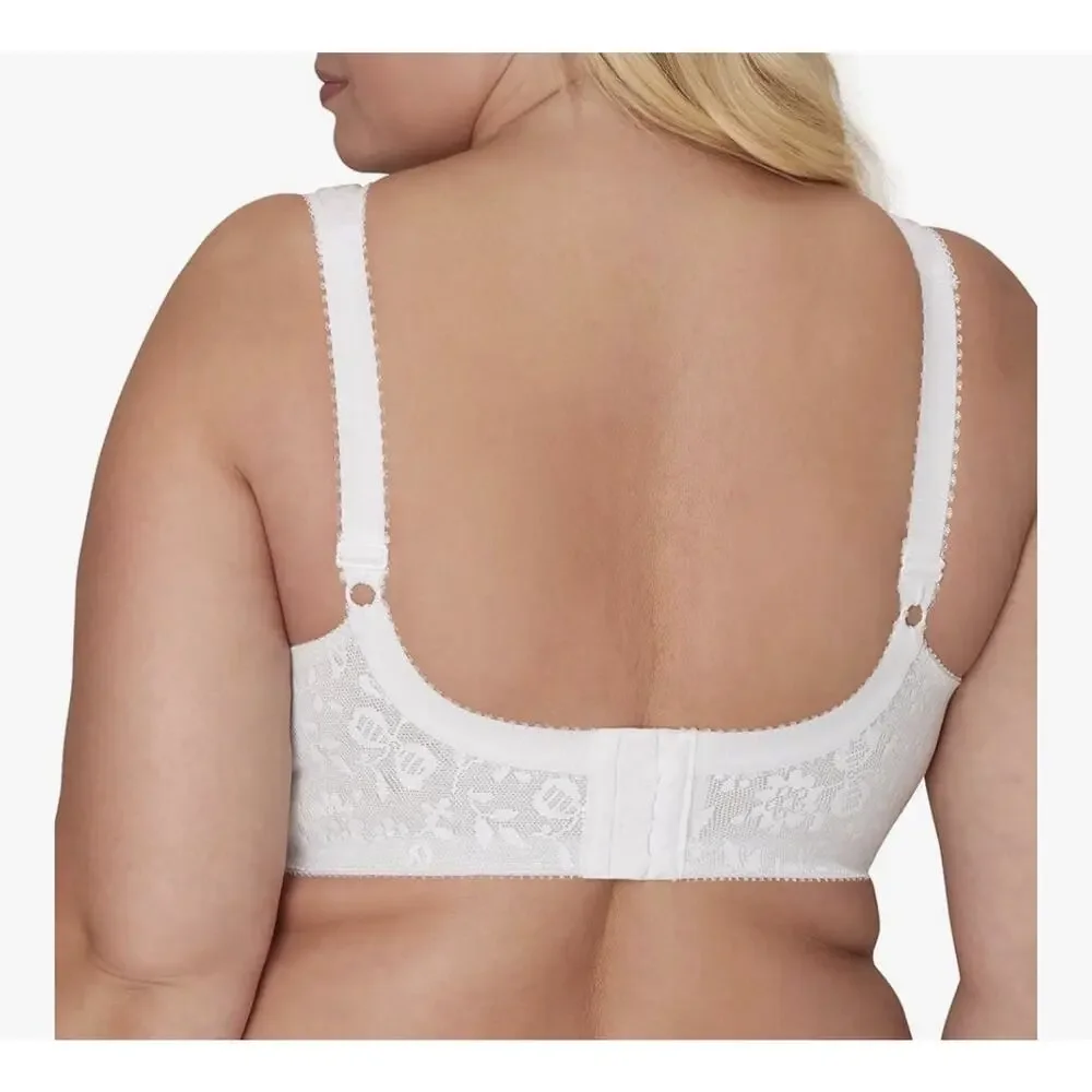 Playtex 18-Hour Ultimate Shoulder Comfort 4693 White Wireless Bra 40B Lace Style